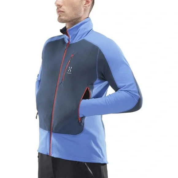 Haglofs Men’s Alder Jacket Full-Zip Lightweight Textured Zip Pockets Black